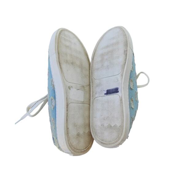 Corello Distressed Denim Sneakers Light Blue Size 7 - Picture 7 of 8